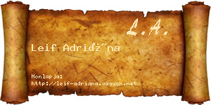 Leif Adriána névjegykártya